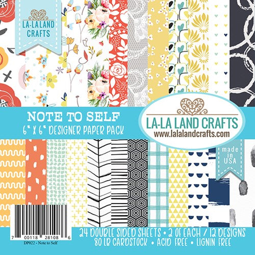 Simon Says Stamp! La-La Land Crafts NOTE TO SELF 6 x 6 Paper Pack DP022*