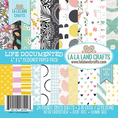 Simon Says Stamp! La-La Land Crafts LIFE DOCUMENTED 6 x 6 Paper Pack DP023*