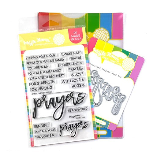 Simon Says Stamp! Waffle Flower OVERSIZED PRAYERS Clear Stamps and Die Combo WFC1001