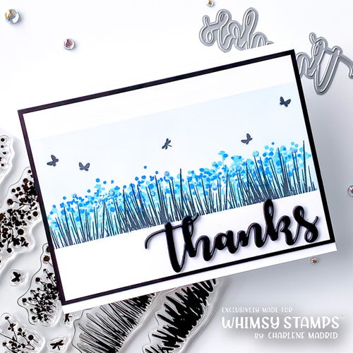 Simon Says Stamp! Whimsy Stamps WILD FLOWER GRASS Clear Stamps CWSD406