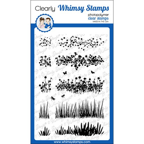 Simon Says Stamp! Whimsy Stamps WILD FLOWER GRASS Clear Stamps CWSD406