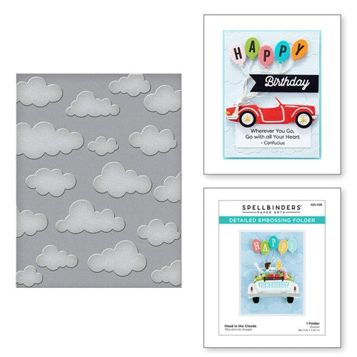 Simon Says Stamp! SES-028 Spellbinders HEAD IN THE CLOUDS Embossing Folder