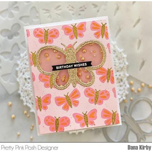 Simon Says Stamp! Pretty Pink Posh LAYERED BUTTERFLIES Stencils