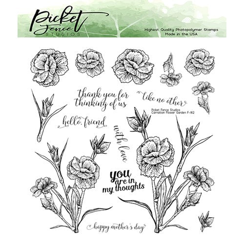 Simon Says Stamp! Picket Fence Studios CARNATION FLOWER GARDEN Clear Stamps f162*