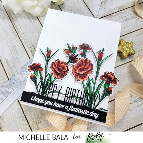 Simon Says Stamp! Picket Fence Studios CARNATION FLOWER GARDEN Clear Stamps f162*