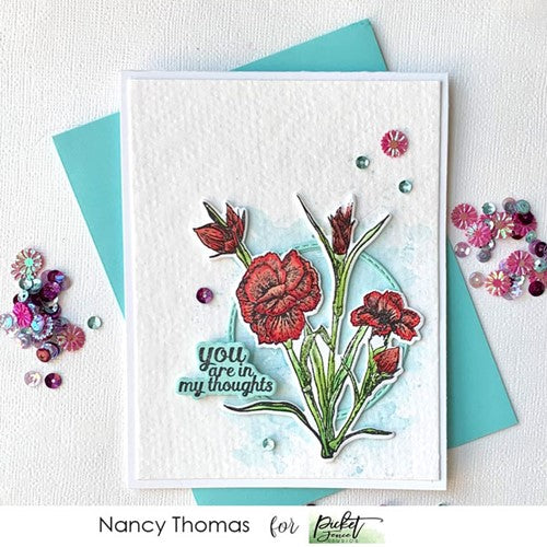 Simon Says Stamp! Picket Fence Studios CARNATION FLOWER GARDEN Clear Stamps f162*