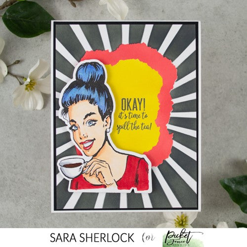 Simon Says Stamp! Picket Fence Studios VERTICAL MESSY WATERCOLOR 6x6 Blending Stencil sc292
