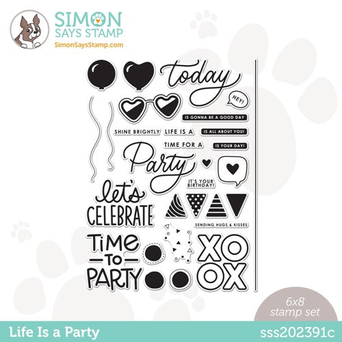 Simon Says Stamp! Simon Says Clear Stamps LIFE IS A PARTY sss202391c