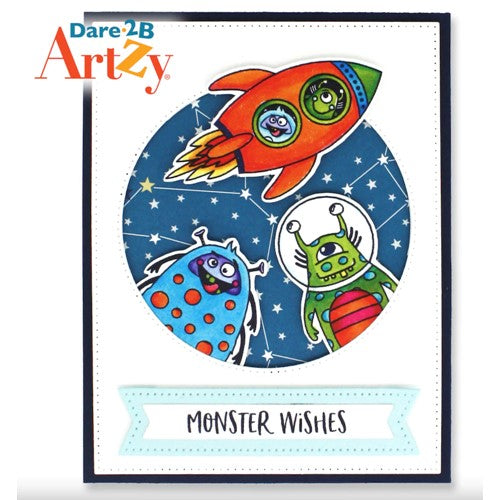 Simon Says Stamp! Dare 2B Artzy COSMIC CREATURES Clear Stamp Set 22350