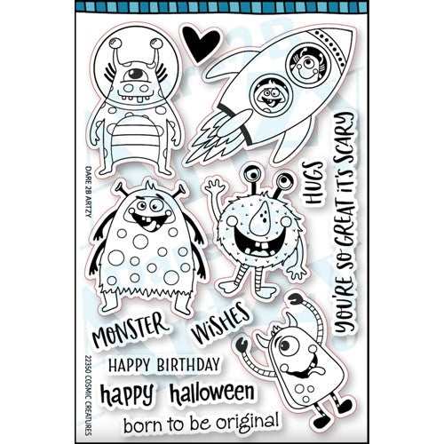 Simon Says Stamp! Dare 2B Artzy COSMIC CREATURES Clear Stamp Set 22350