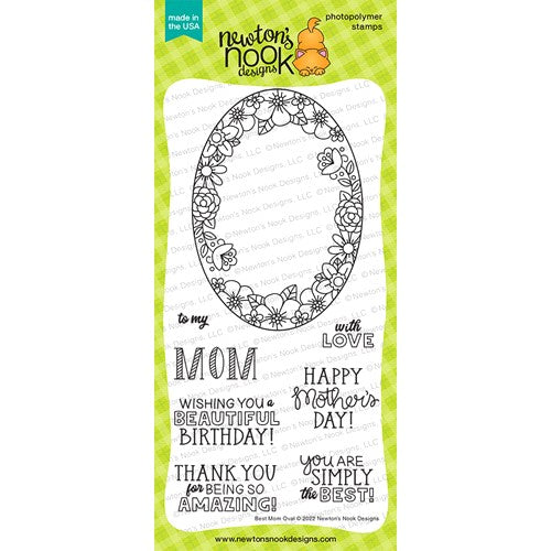 Simon Says Stamp! Newton's Nook Designs BEST MOM OVAL Clear Stamps NN2203S05*