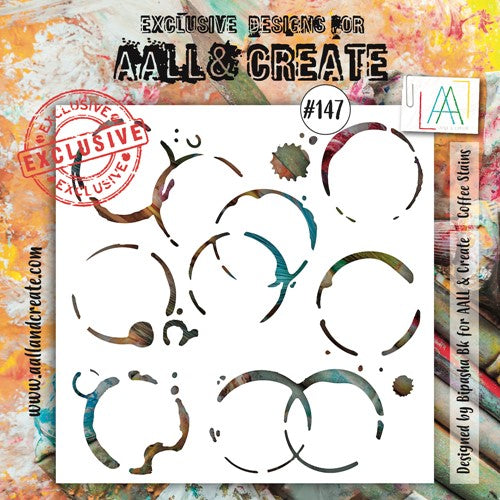 Simon Says Stamp! AALL & Create COFFEE STAINS 6x6 Stencil aal147