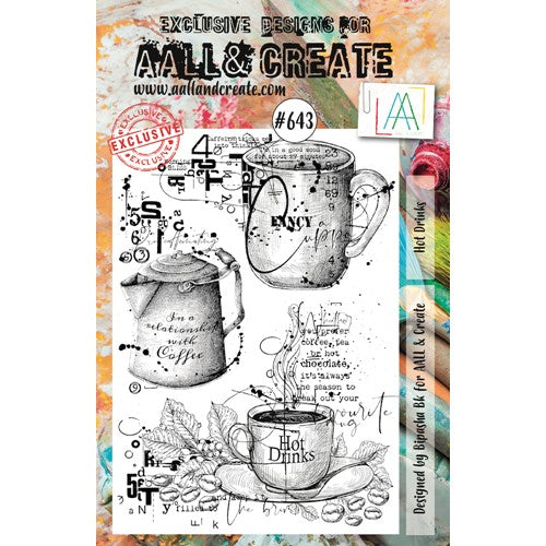 Simon Says Stamp! AALL & Create HOT DRINKS A5 Clear Stamps aall643