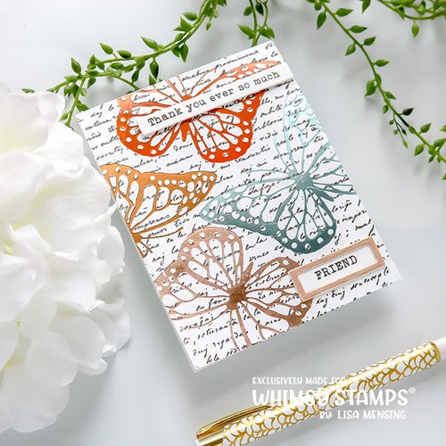 Simon Says Stamp! Whimsy Stamps VINTAGE SCRIPT BACKGROUND Cling Stamp DDB0073