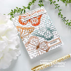 Simon Says Stamp! Whimsy Stamps VINTAGE SCRIPT BACKGROUND Cling Stamp DDB0073