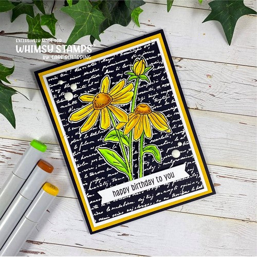 Simon Says Stamp! Whimsy Stamps VINTAGE SCRIPT BACKGROUND Cling Stamp DDB0073