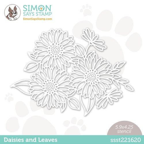 Simon Says Stamp! Simon Says Stamp Stencil DAISIES AND LEAVES ssst221620