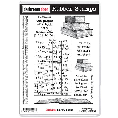 Simon Says Stamp! Darkroom Door Cling Stamps LIBRARY BOOKS ddrs228