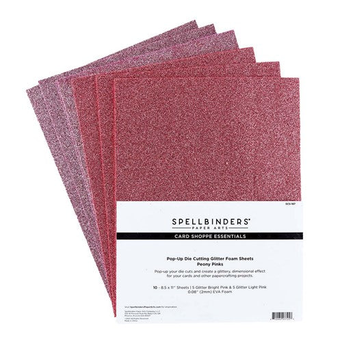 Simon Says Stamp! SCS-187 Spellbinders PEONY PINKS Pop Up Die Cutting Glitter Foam Sheets