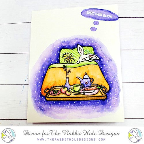 Simon Says Stamp! The Rabbit Hole Designs BUNNY BREAKFAST Clear Stamps TRH-156*