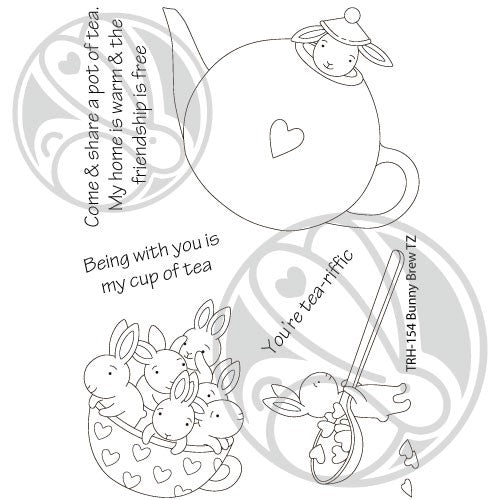 Simon Says Stamp! The Rabbit Hole Designs BUNNY BREW Clear Stamps TRH-154