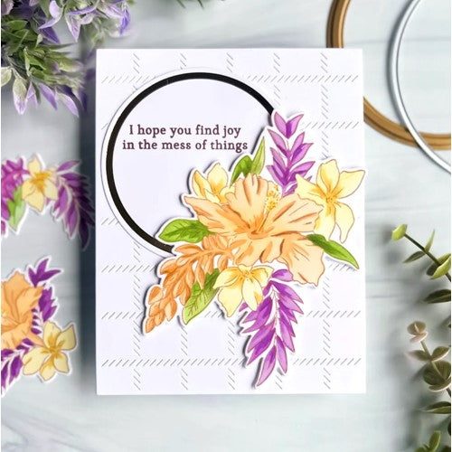Simon Says Stamp! PinkFresh Studio HIBISCUS WASHI Stencil Set 147122 | color-code:ALT04