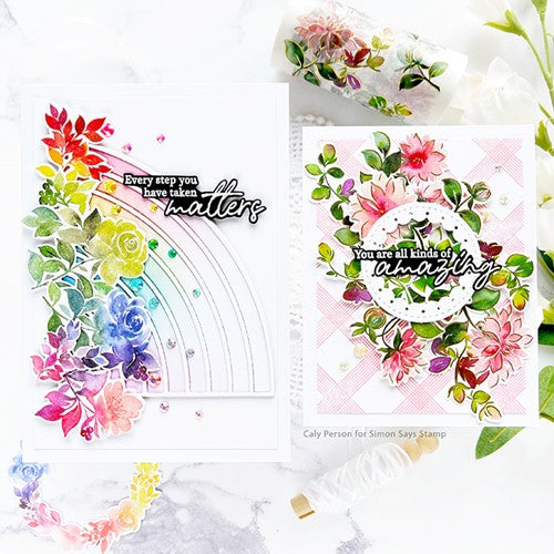 Simon Says Stamp! PinkFresh Studio RAINBOW FLORAL WASHI Clear Stamp Set 147322 | color-code:ALT091