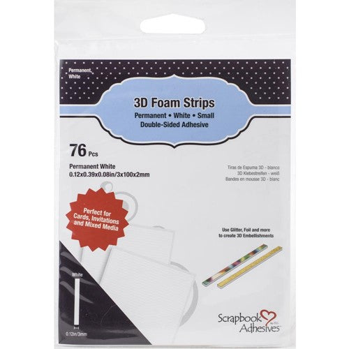 Simon Says Stamp! Scrapbook Adhesives WHITE 3D Foam Strips 01230