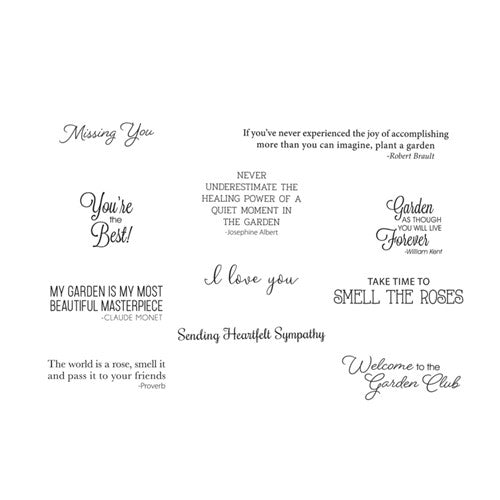 Simon Says Stamp! STP-108 Spellbinders THROUGH THE GARDEN GATE SENTIMENTS Clear Stamps*