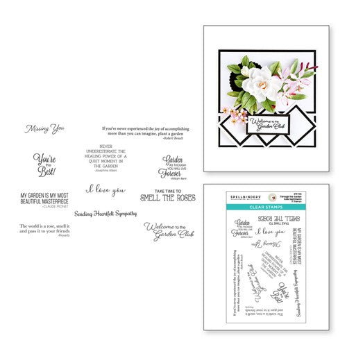 Simon Says Stamp! STP-108 Spellbinders THROUGH THE GARDEN GATE SENTIMENTS Clear Stamps*