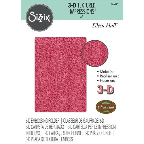 Simon Says Stamp! Sizzix Textured Impressions CROCHET MANDALA 3D Embossing Folder 665915