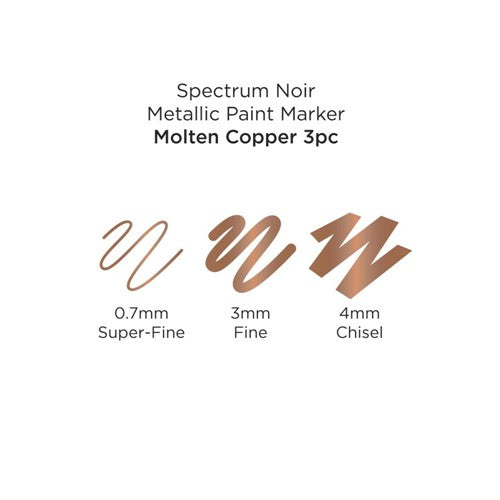 Simon Says Stamp! Spectrum Noir MOLTEN COPPER Metallic Paint Marker Set Of 3 sn-mtpm-cop3