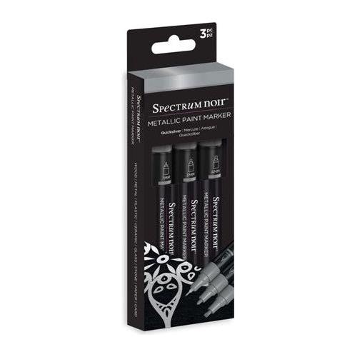 Simon Says Stamp! Spectrum Noir QUICKSILVER Metallic Paint Marker Set Of 3 sn-mtpm-sil3