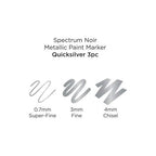 Simon Says Stamp! Spectrum Noir QUICKSILVER Metallic Paint Marker Set Of 3 sn-mtpm-sil3