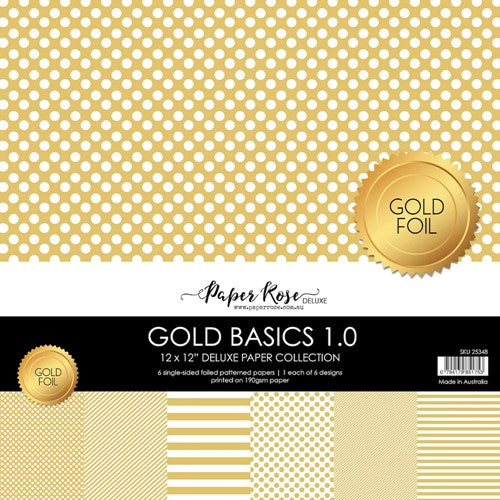 Simon Says Stamp! Paper Rose GOLD BASICS 1.0 12x12 Foil Paper Pack 25348