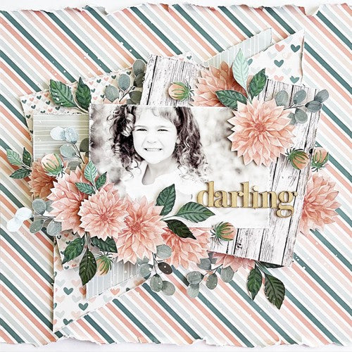 Simon Says Stamp! Paper Rose DARLING DAHLIAS 12x12 Paper Pack 25354*
