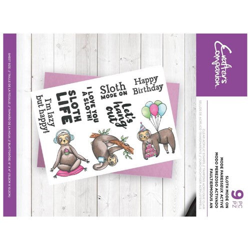 Simon Says Stamp! Crafter's Companion SLOTH MODE ON Clear Stamp Set cc-ca-st-slmo