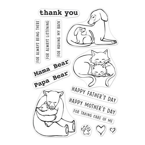 Simon Says Stamp! Hero Arts Clear Stamps MOTHER AND FATHER ANIMALS CM613
