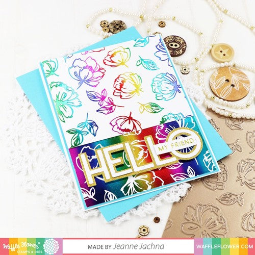 Simon Says Stamp! Waffle Flower OUTLINED HELLO Dies 310355