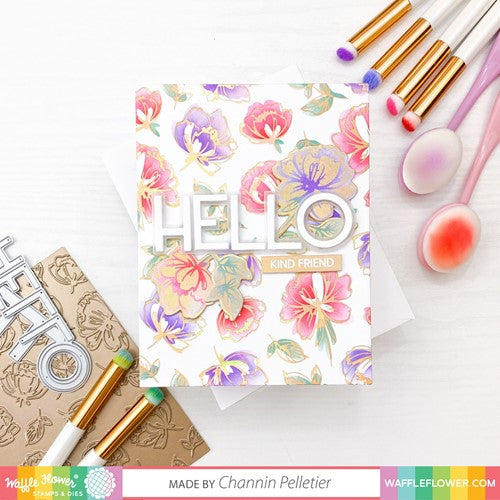 Simon Says Stamp! Waffle Flower OUTLINED HELLO Dies 310355