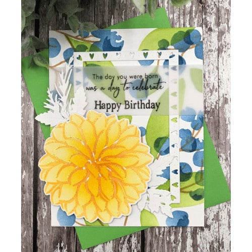 Simon Says Stamp! Papertrey Ink DAHLIAS Clear Stamps and Stencil Bundle 1380