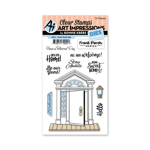 Simon Says Stamp! Art Impressions FRONT PORCH Clear Stamps and Dies Set 5512