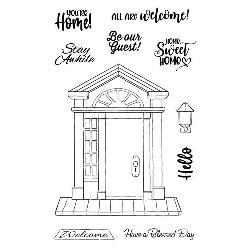Simon Says Stamp! Art Impressions FRONT PORCH Clear Stamps and Dies Set 5512