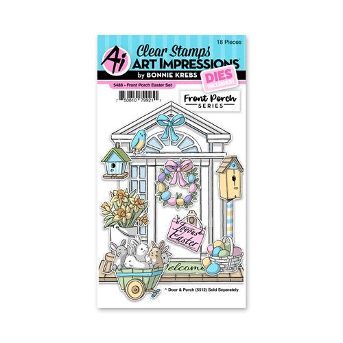 Simon Says Stamp! Art Impressions EASTER Front Porch Stamp and Die Set 5488