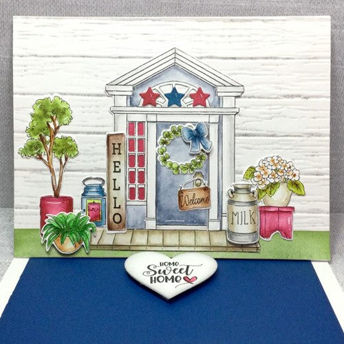 Simon Says Stamp! Art Impressions FARM HOUSE Front Porch Stamp and Die Set 5490