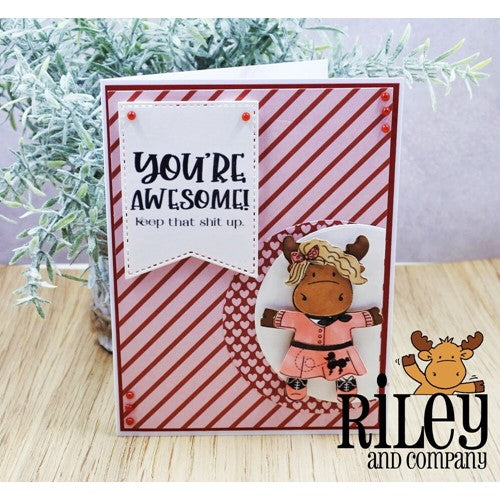 Simon Says Stamp! Riley and Company Funny Bones YOU'RE AWESOME Cling Rubber Stamp RWD-1020