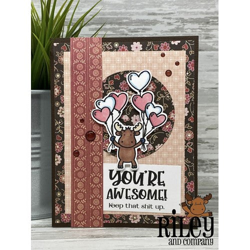 Simon Says Stamp! Riley and Company Funny Bones YOU'RE AWESOME Cling Rubber Stamp RWD-1020