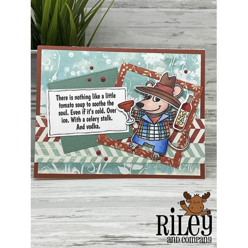 Simon Says Stamp! Riley and Company Funny Bones TOMATO SOUP Cling Rubber Stamp RWD-1009