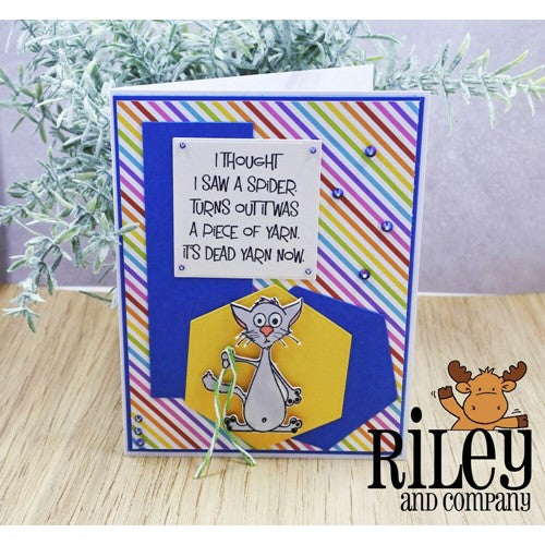 Simon Says Stamp! Riley and Company Funny Bones DEADLY PIECE OF YARN Cling Rubber Stamp RWD-1008