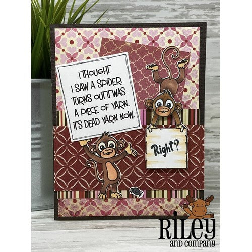 Simon Says Stamp! Riley and Company Funny Bones DEADLY PIECE OF YARN Cling Rubber Stamp RWD-1008
